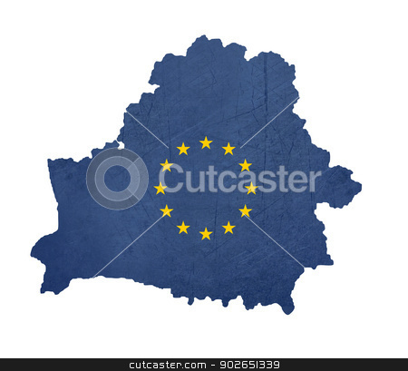 To use this stock image in your creative project, please select the size you need over to the right and click the "Add to Cart" button.
Your downloaded image will come with the Cutcaster watermark removed so don’t worry about the watermark you see on this page. European flag map of Belarus stock photo, European flag map of Belarus isolated on white background. by Martin Crowdy
