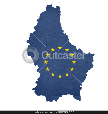 To use this stock image in your creative project, please select the size you need over to the right and click the "Add to Cart" button.
Your downloaded image will come with the Cutcaster watermark removed so don’t worry about the watermark you see on this page. European flag map of Luxembourg stock photo, European flag map of Luxembourg isolated on white background. by Martin Crowdy