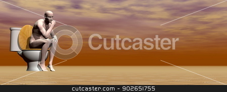 To use this stock image in your creative project, please select the size you need over to the right and click the "Add to Cart" button.
Your downloaded image will come with the Cutcaster watermark removed so don’t worry about the watermark you see on this page. On the toilet - 3D render stock photo, Naked man sitting on the toilet in brown background by Elenarts