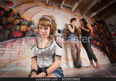 To use this stock image in your creative project, please select the size you need over to the right and click the "Add to Cart" button.
Your downloaded image will come with the Cutcaster watermark removed so don’t worry about the watermark you see on this page. Shy Woman Looking Over stock photo, Shy teenager looking over at two girls talking about her by Scott Griessel