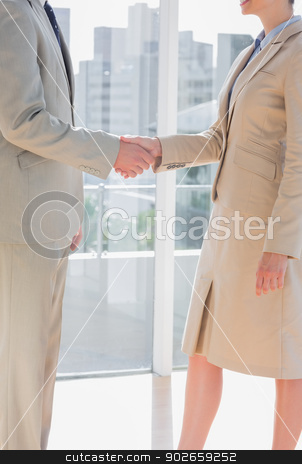 To use this stock image in your creative project, please select the size you need over to the right and click the "Add to Cart" button.
Your downloaded image will come with the Cutcaster watermark removed so don’t worry about the watermark you see on this page. Business team shaking hands stock photo, Business team shaking hands by large windows by Wavebreak Media