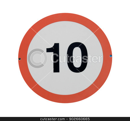 To use this stock image in your creative project, please select the size you need over to the right and click the "Add to Cart" button.
Your downloaded image will come with the Cutcaster watermark removed so don’t worry about the watermark you see on this page. Speed limit traffic sign stock photo, Red traffic sign with speed limit of 10 isolated on white background. by Martin Crowdy