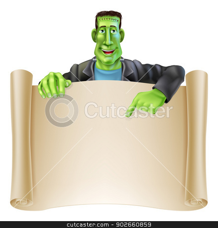 To use this stock image in your creative project, please select the size you need over to the right and click the "Add to Cart" button.
Your downloaded image will come with the Cutcaster watermark removed so don’t worry about the watermark you see on this page. Frankenstein Halloween Sign Scroll stock vector clipart, An illustration of a cute cartoon Frankenstein monster character pointing at a scroll sign. Perfect for your Halloween sign or message by Christos Georghiou
