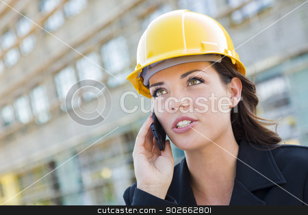 To use this stock image in your creative project, please select the size you need over to the right and click the "Add to Cart" button.
Your downloaded image will come with the Cutcaster watermark removed so don’t worry about the watermark you see on this page. Young Female Contractor Wearing Hard Hat on Site Using Phone stock photo, Young Professional Female Contractor Wearing Hard Hat at Contruction Site Using Cell Phone. by Andy Dean