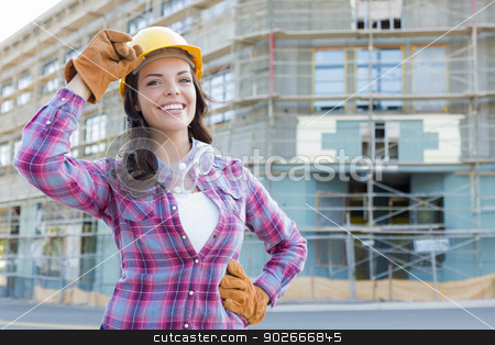 To use this stock image in your creative project, please select the size you need over to the right and click the "Add to Cart" button.
Your downloaded image will come with the Cutcaster watermark removed so don’t worry about the watermark you see on this page. Young Attractive Female Construction Worker Wearing Hard Hat and stock photo, Portrait of Young Attractive Female Construction Worker Wearing Gloves, Hard Hat and Protective Goggles at Construction Site. by Andy Dean