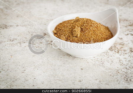 To use this stock image in your creative project, please select the size you need over to the right and click the "Add to Cart" button.
Your downloaded image will come with the Cutcaster watermark removed so don’t worry about the watermark you see on this page. coconut palm sugar stock photo, small ceramic bowl of unrefined coconut palm sugar against a ceramic tile background with a copy space by Marek Uliasz