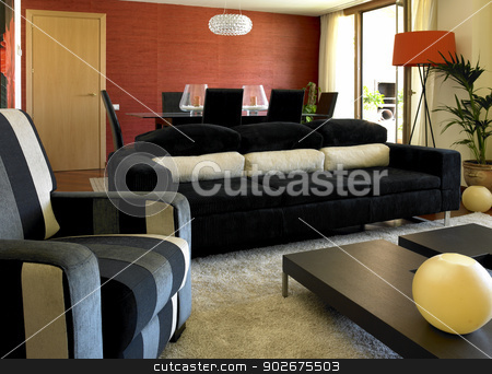To use this stock image in your creative project, please select the size you need over to the right and click the "Add to Cart" button.
Your downloaded image will come with the Cutcaster watermark removed so don’t worry about the watermark you see on this page. Living Room stock photo, Home Living Room set with decoration elements by ABBPhoto