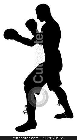 To use this stock image in your creative project, please select the size you need over to the right and click the "Add to Cart" button.
Your downloaded image will come with the Cutcaster watermark removed so don’t worry about the watermark you see on this page. Boxer Silhouette stock vector clipart, A detailed silhouette of a boxer with gloves boxing by Christos Georghiou