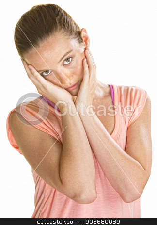 To use this stock image in your creative project, please select the size you need over to the right and click the "Add to Cart" button.
Your downloaded image will come with the Cutcaster watermark removed so don’t worry about the watermark you see on this page. Sad Female Holding Her Face stock photo, Sad lady holding her face with her hands by Scott Griessel