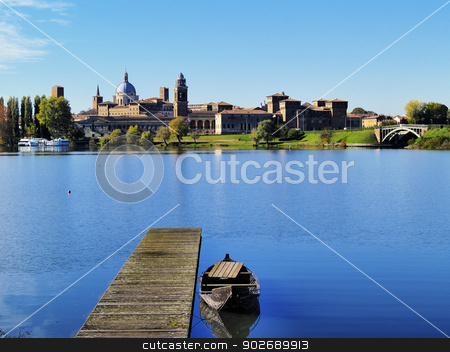 To use this stock image in your creative project, please select the size you need over to the right and click the "Add to Cart" button.
Your downloaded image will come with the Cutcaster watermark removed so don’t worry about the watermark you see on this page. Mantua in Italy stock photo, Cityscape with a view of the lake in Mantua, Lombardy, Italy by Karol Kozlowski