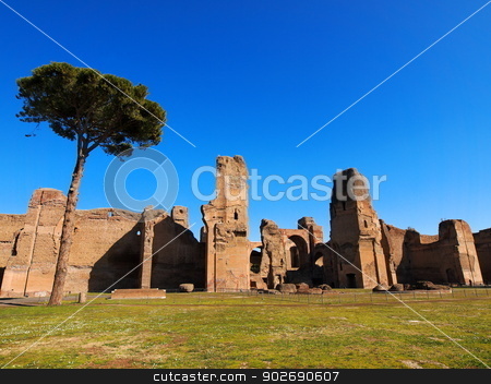 To use this stock image in your creative project, please select the size you need over to the right and click the "Add to Cart" button.
Your downloaded image will come with the Cutcaster watermark removed so don’t worry about the watermark you see on this page. Thermes de Caracalla, Rome, Italy stock photo, Thermes de Caracalla - ancient landmark in Rome, Italy by Karol Kozlowski