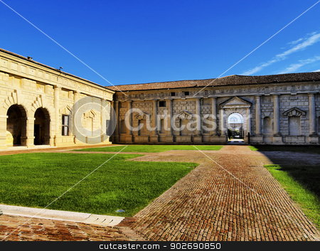 To use this stock image in your creative project, please select the size you need over to the right and click the "Add to Cart" button.
Your downloaded image will come with the Cutcaster watermark removed so don’t worry about the watermark you see on this page. Palazzo Te, Mantua stock photo, Mantova Palazzo Te - famous palace in Mantua, Lombardy, Italy by Karol Kozlowski