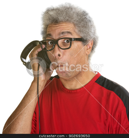 To use this stock image in your creative project, please select the size you need over to the right and click the "Add to Cart" button.
Your downloaded image will come with the Cutcaster watermark removed so don’t worry about the watermark you see on this page. Impressed DJ with Headphones stock photo, Impressed mature African man over isolated background by Scott Griessel
