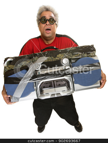 To use this stock image in your creative project, please select the size you need over to the right and click the "Add to Cart" button.
Your downloaded image will come with the Cutcaster watermark removed so don’t worry about the watermark you see on this page. Exhausted Man with Tape Deck stock photo, Exhausted Hispanic man with heavy portable radio by Scott Griessel