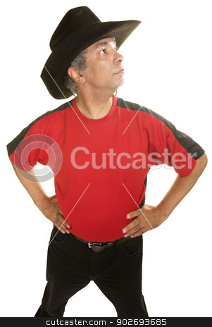 To use this stock image in your creative project, please select the size you need over to the right and click the "Add to Cart" button.
Your downloaded image will come with the Cutcaster watermark removed so don’t worry about the watermark you see on this page. Cowboy Looking Over stock photo, Serious man in cowboy hat looking over by Scott Griessel