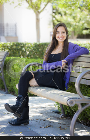 To use this stock image in your creative project, please select the size you need over to the right and click the "Add to Cart" button.
Your downloaded image will come with the Cutcaster watermark removed so don’t worry about the watermark you see on this page. Mixed Race Female Student Portrait on School Campus stock photo, Happy Mixed Race Female Student Portrait on School Campus Bench. by Andy Dean