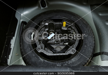 To use this stock image in your creative project, please select the size you need over to the right and click the "Add to Cart" button.
Your downloaded image will come with the Cutcaster watermark removed so don’t worry about the watermark you see on this page. car tire changign set stock photo, car lifter set for tire changing in the back of car by Jozsef Demeter