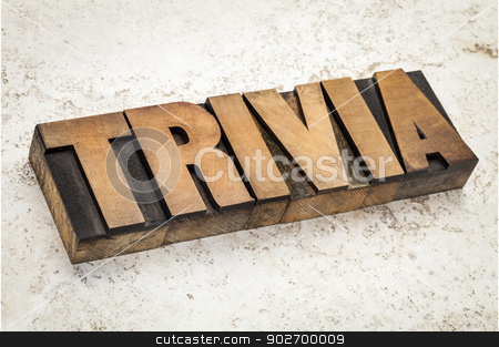 To use this stock image in your creative project, please select the size you need over to the right and click the "Add to Cart" button.
Your downloaded image will come with the Cutcaster watermark removed so don’t worry about the watermark you see on this page. trivia word in wood type stock photo, trivia word in vintage letterpress wood type on a ceramic tile background by Marek Uliasz
