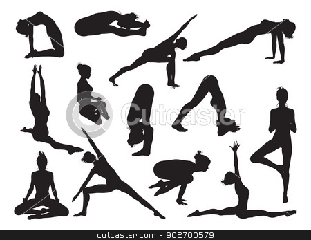 To use this stock image in your creative project, please select the size you need over to the right and click the "Add to Cart" button.
Your downloaded image will come with the Cutcaster watermark removed so don’t worry about the watermark you see on this page. Yoga pose women silhouettes stock vector clipart, Very detailed detailed high quality yoga woman silhouettes by Christos Georghiou