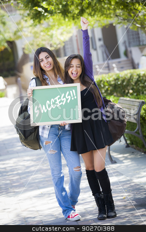 To use this stock image in your creative project, please select the size you need over to the right and click the "Add to Cart" button.
Your downloaded image will come with the Cutcaster watermark removed so don’t worry about the watermark you see on this page. Mixed Race Female Students Holding Chalkboard With Success Writt stock photo, Excited Mixed Race Female Students Holding Chalkboard With Success Written on it. by Andy Dean
