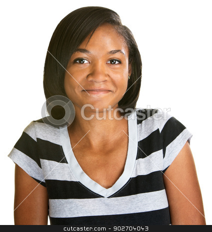 To use this stock image in your creative project, please select the size you need over to the right and click the "Add to Cart" button.
Your downloaded image will come with the Cutcaster watermark removed so don’t worry about the watermark you see on this page. Cute Blushing Teenager stock photo, Cute blushing young African female in striped shirt by Scott Griessel