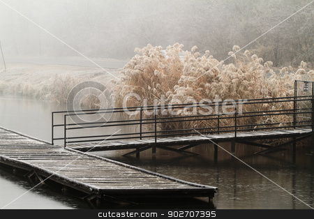To use this stock image in your creative project, please select the size you need over to the right and click the "Add to Cart" button.
Your downloaded image will come with the Cutcaster watermark removed so don’t worry about the watermark you see on this page. Wooden dock in a lake stock photo, Wooden dock in a lake. Photo taken in a misty day by Nneirda