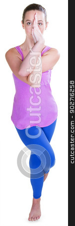 To use this stock image in your creative project, please select the size you need over to the right and click the "Add to Cart" button.
Your downloaded image will come with the Cutcaster watermark removed so don’t worry about the watermark you see on this page. Woman in Yoga Position stock photo, Caucasian young woman in a yoga balancing position by Scott Griessel