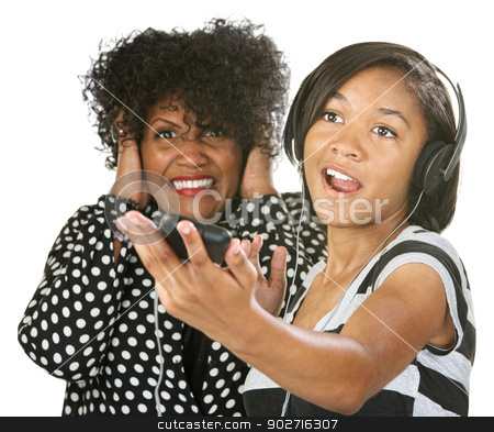 To use this stock image in your creative project, please select the size you need over to the right and click the "Add to Cart" button.
Your downloaded image will come with the Cutcaster watermark removed so don’t worry about the watermark you see on this page. Annoyed with Loud Person stock photo, Woman covering her ears while young person sings by Scott Griessel
