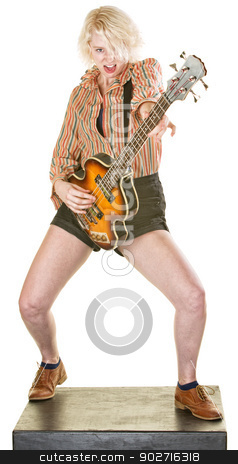 To use this stock image in your creative project, please select the size you need over to the right and click the "Add to Cart" button.
Your downloaded image will come with the Cutcaster watermark removed so don’t worry about the watermark you see on this page. Excited Guitarist stock photo, Excited young woman guitar player on isolated background by Scott Griessel