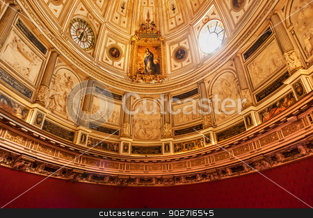 To use this stock image in your creative project, please select the size you need over to the right and click the "Add to Cart" button.
Your downloaded image will come with the Cutcaster watermark removed so don’t worry about the watermark you see on this page. Dome Stained Glass Seville Cathedral Spain stock photo, Dome Stained Glass Seville Cathedral, Cathedral of Saint Mary of the See, Seville, Andalusia Spain. Built in the 1500s. Largest Gothic Cathedral in the World and Third Largest Church in the World. Burial Place of Christopher Columbus. by William Perry