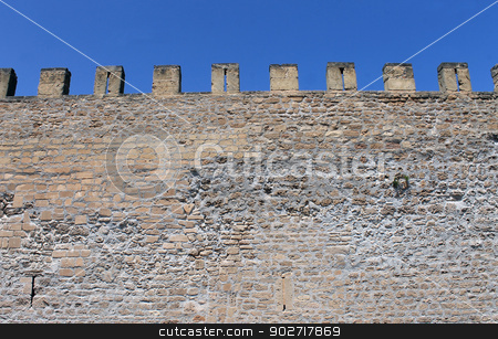 To use this stock image in your creative project, please select the size you need over to the right and click the "Add to Cart" button.
Your downloaded image will come with the Cutcaster watermark removed so don’t worry about the watermark you see on this page. Castle battlements stock photo, Exterior of medieval castle showing battlements. by Martin Crowdy