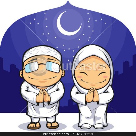 To use this stock image in your creative project, please select the size you need over to the right and click the "Add to Cart" button.
Your downloaded image will come with the Cutcaster watermark removed so don’t worry about the watermark you see on this page. Cartoon of Muslim Man Woman Greeting Ramadan stock vector clipart, A vector image of a man & a woman in muslim cloth greeting ramadan. Drawn in cartoon style, this vector is very good for design that needs islamic element in cute, funny, colorful and cheerful style.
Available as a Vector in EPS8 format that can be scaled to any size without loss of quality. Good for many uses & application. Elements could be separated for further editing. Color easily changed. by Husni Bramantyo