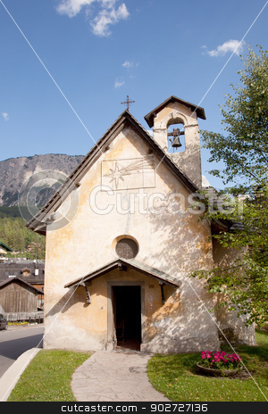 To use this stock image in your creative project, please select the size you need over to the right and click the "Add to Cart" button.
Your downloaded image will come with the Cutcaster watermark removed so don’t worry about the watermark you see on this page. small old catholic church in cortina d'ampezzo stock photo, small old catholic church in cortina d'ampezzo in the italian dolomites by anton havelaar