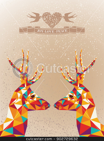 To use this stock image in your creative project, please select the size you need over to the right and click the "Add to Cart" button.
Your downloaded image will come with the Cutcaster watermark removed so don’t worry about the watermark you see on this page. Merry Christmas colorful reindeers shape. stock vector clipart, Trendy Christmas colorful reindeers transparent geometric elements grunge background. Vector file layered for easy editing. by Cienpies Design