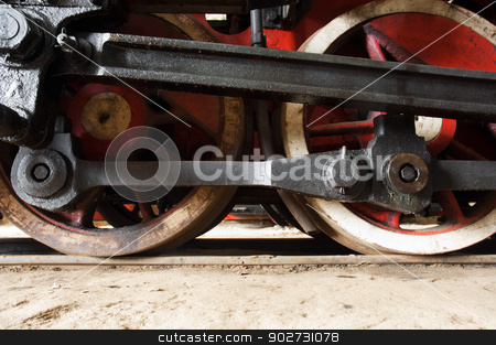 To use this stock image in your creative project, please select the size you need over to the right and click the "Add to Cart" button.
Your downloaded image will come with the Cutcaster watermark removed so don’t worry about the watermark you see on this page. Train weels stock photo, Train red weels shot from ground. Industry. Transport concept by Lacroix