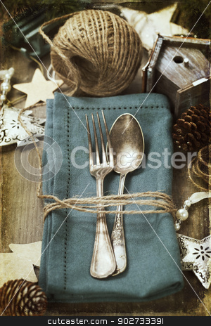 To use this stock image in your creative project, please select the size you need over to the right and click the "Add to Cart" button.
Your downloaded image will come with the Cutcaster watermark removed so don’t worry about the watermark you see on this page. Christmas table place setting stock photo, Christmas table place setting with christmas decorations by klenova
