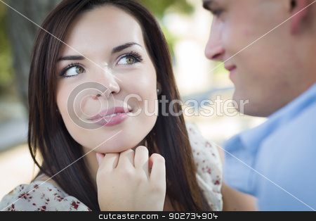 To use this stock image in your creative project, please select the size you need over to the right and click the "Add to Cart" button.
Your downloaded image will come with the Cutcaster watermark removed so don’t worry about the watermark you see on this page. Mixed Race Romantic Couple Portrait in the Park stock photo, Happy Mixed Race Romantic Couple Portrait in the Park. by Andy Dean