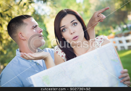 To use this stock image in your creative project, please select the size you need over to the right and click the "Add to Cart" button.
Your downloaded image will come with the Cutcaster watermark removed so don’t worry about the watermark you see on this page. Lost and Confused Mixed Race Couple Looking Over Map Outside stock photo, Lost and Confused Mixed Race Couple Looking Over A Map Outside Together. by Andy Dean