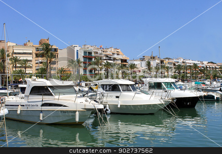 To use this stock image in your creative project, please select the size you need over to the right and click the "Add to Cart" button.
Your downloaded image will come with the Cutcaster watermark removed so don’t worry about the watermark you see on this page. Alcudia harbor in Spain stock photo, ALCUDIA BAY, MAJORCA, SPAIN - 4th August 2013: Alcudia Bay resort and harbor on the 4th August 2013. This is a popular tourist destination every summer, particularly from visitors from European countries. by Martin Crowdy