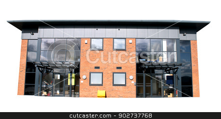 To use this stock image in your creative project, please select the size you need over to the right and click the "Add to Cart" button.
Your downloaded image will come with the Cutcaster watermark removed so don’t worry about the watermark you see on this page. Modern office building isolated on white stock photo, Modern office building for rent or let isolated on white background. by Martin Crowdy