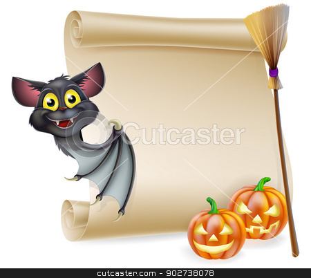 To use this stock image in your creative project, please select the size you need over to the right and click the "Add to Cart" button.
Your downloaded image will come with the Cutcaster watermark removed so don’t worry about the watermark you see on this page. Halloween scroll with space stock vector clipart, An illustration of a Halloween scroll with space for your message and witches cats and broomstick and cartoon bat by Christos Georghiou