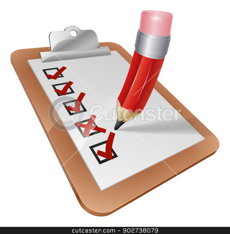 To use this stock image in your creative project, please select the size you need over to the right and click the "Add to Cart" button.
Your downloaded image will come with the Cutcaster watermark removed so don’t worry about the watermark you see on this page. Cartoon Survey Clipboard with Pencil stock vector clipart, An illustration of a cartoon pencil writing on a survey clipboard by Christos Georghiou