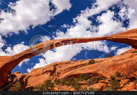 To use this stock image in your creative project, please select the size you need over to the right and click the "Add to Cart" button.
Your downloaded image will come with the Cutcaster watermark removed so don’t worry about the watermark you see on this page. Landscape Arch Close up Rock Canyon Devils Garden Arches Nationa stock photo, Landscape Arch Big Blue Sky Rock Canyon Abstract Devils Garden Arches National Park Moab Utah USA Southwest. Longest and thinnest arch in the world. by William Perry