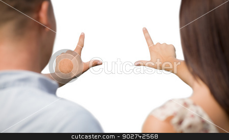 To use this stock image in your creative project, please select the size you need over to the right and click the "Add to Cart" button.
Your downloaded image will come with the Cutcaster watermark removed so don’t worry about the watermark you see on this page. Military Couple with Framing Hands Slightly Blurry on White stock photo, Military Couple with Framing Hands Slightly Blurry For Effectiveness Around Your Product or Image Isolated on White. by Andy Dean
