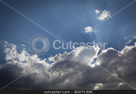 To use this stock image in your creative project, please select the size you need over to the right and click the "Add to Cart" button.
Your downloaded image will come with the Cutcaster watermark removed so don’t worry about the watermark you see on this page. Silver Lined Storm Clouds with Light Rays and Copy Space stock photo, Beautiful Dramatic Storm Clouds with Silver Lining and Light Rays with Room For Your Own Text or Graphics. by Andy Dean