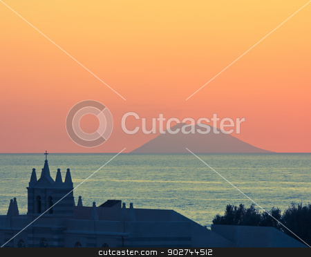 To use this stock image in your creative project, please select the size you need over to the right and click the "Add to Cart" button.
Your downloaded image will come with the Cutcaster watermark removed so don’t worry about the watermark you see on this page. Amazing sunset over Stromboli stock photo, View in Tropea on Stromboli vulcano during sunset over mediterranean sea by Natalia Macheda