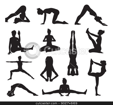 To use this stock image in your creative project, please select the size you need over to the right and click the "Add to Cart" button.
Your downloaded image will come with the Cutcaster watermark removed so don’t worry about the watermark you see on this page. Yoga or pilates poses silhouettes stock vector clipart, A set of highly detailed high quality yoga or pilates pose silhouettes by Christos Georghiou