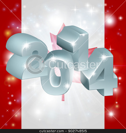 To use this stock image in your creative project, please select the size you need over to the right and click the "Add to Cart" button.
Your downloaded image will come with the Cutcaster watermark removed so don’t worry about the watermark you see on this page. 2014 Canada flag stock vector clipart, Flag of Canada 2014 background. New Year or similar concept by Christos Georghiou