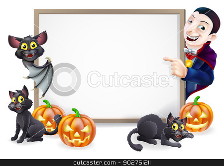 To use this stock image in your creative project, please select the size you need over to the right and click the "Add to Cart" button.
Your downloaded image will come with the Cutcaster watermark removed so don’t worry about the watermark you see on this page. Halloween Sign with Dracula and Vampire Bat stock vector clipart, Halloween sign or banner with orange Halloween pumpkins and black witch's cats, witch's broom stick and cartoon Dracula and vampire bat characters
by Christos Georghiou