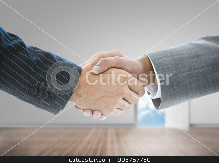 To use this stock image in your creative project, please select the size you need over to the right and click the "Add to Cart" button.
Your downloaded image will come with the Cutcaster watermark removed so don’t worry about the watermark you see on this page. Close up of businessmen shaking hands stock photo, Close up of businessmen shaking hands in a grey room by Wavebreak Media